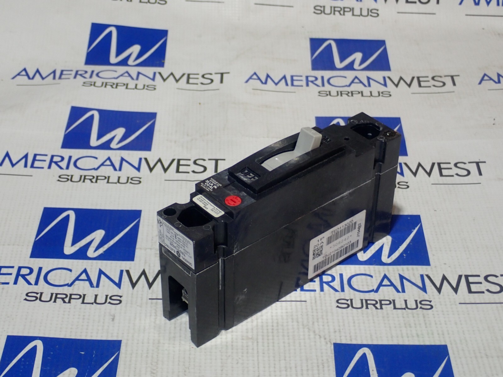 New GE TED113020 1 Pole 20 Amp 277V Circuit Breaker Quantity 2 in box