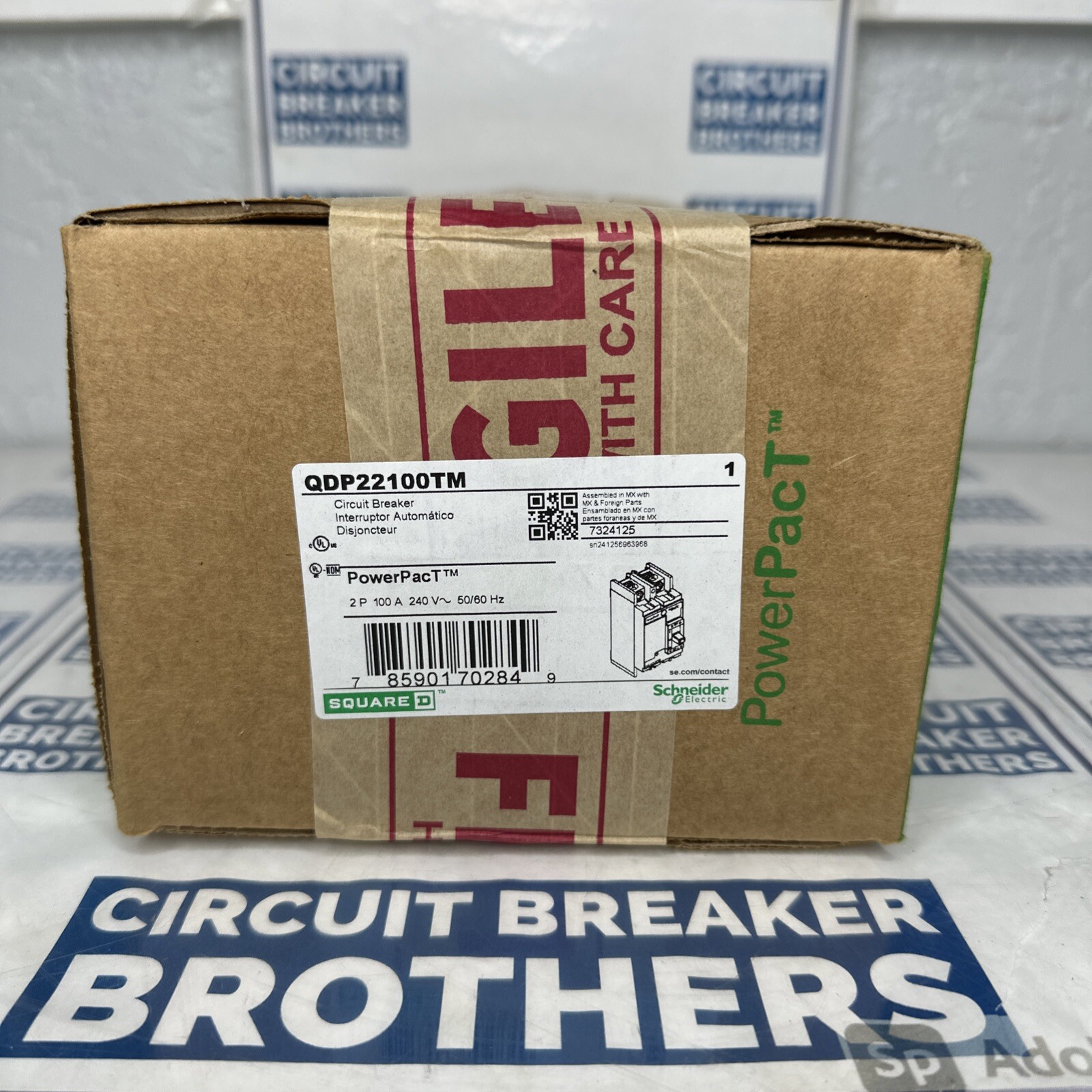 Square D QDP22100TM 100 Amp 240V 2 Pole Circuit Breaker-Warranty (New In Box)