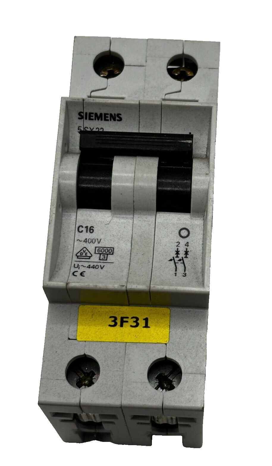 SIEMENS 5SX22 CIRCUIT BREAKER 2POLE C16 400V, 440V UNMP🔔