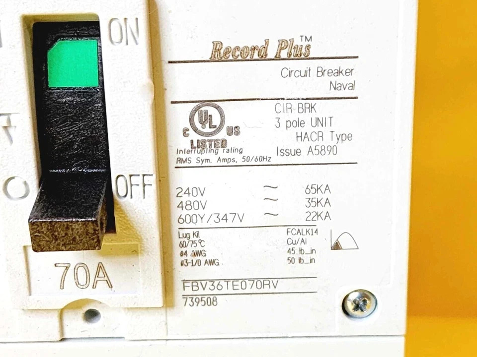 ⚡GENERAL ELECTRIC GE BY ABB FBV36TE070RV 70A 3P 240VAC 480VAC CIRCUIT BREAKER⚡