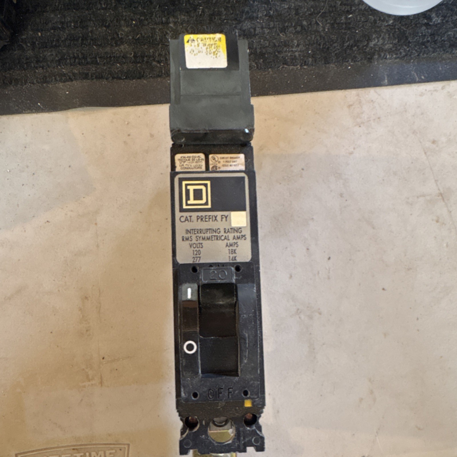 Square D FY14020C 20A SWD Circuit Breaker 120/277V Commercial Industrial