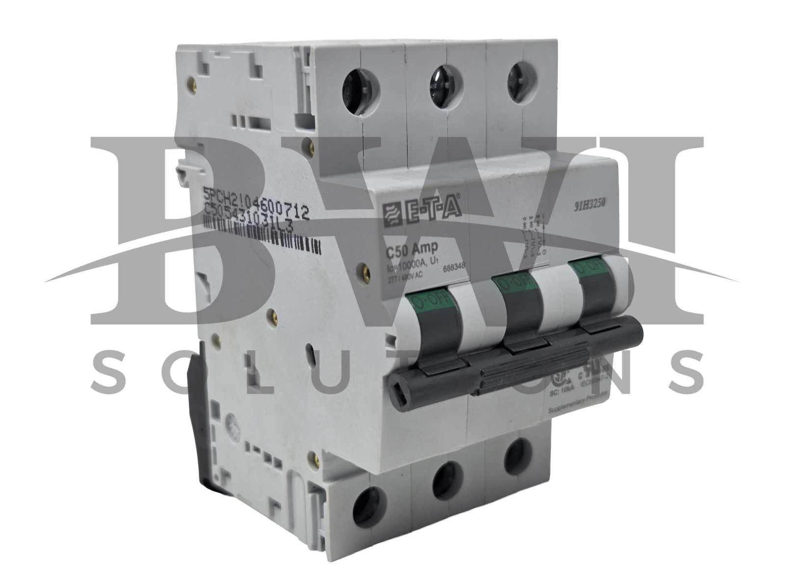 ETA 91H3250 Thermal Magnetic Circuit Breaker 50A, 3P, 277 / 480 VAC