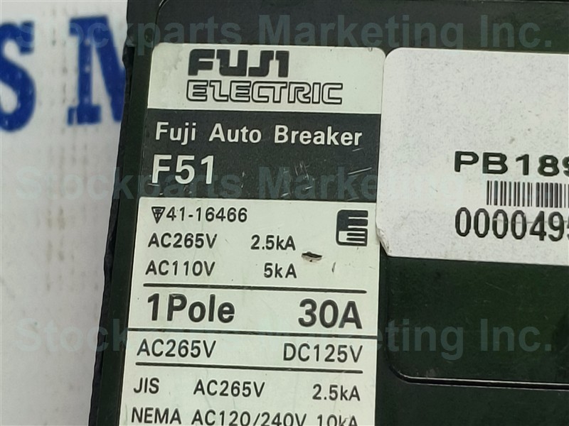 Fuji Electric F51 Auto Breaker 1 Pole 30A 30 Days Warranty Fast Shipping!!!