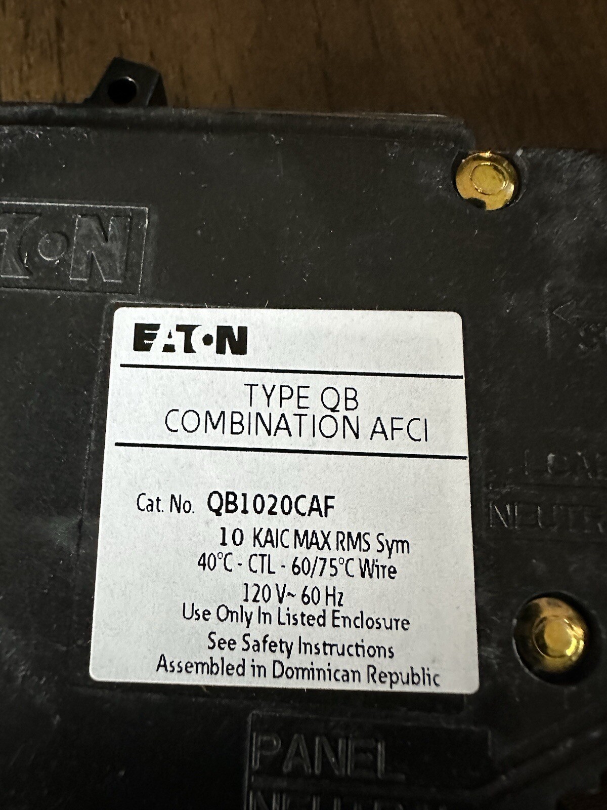 Eaton QB1020CAF Arc Fault Bolt In Breaker New Never Used No Box AFCI