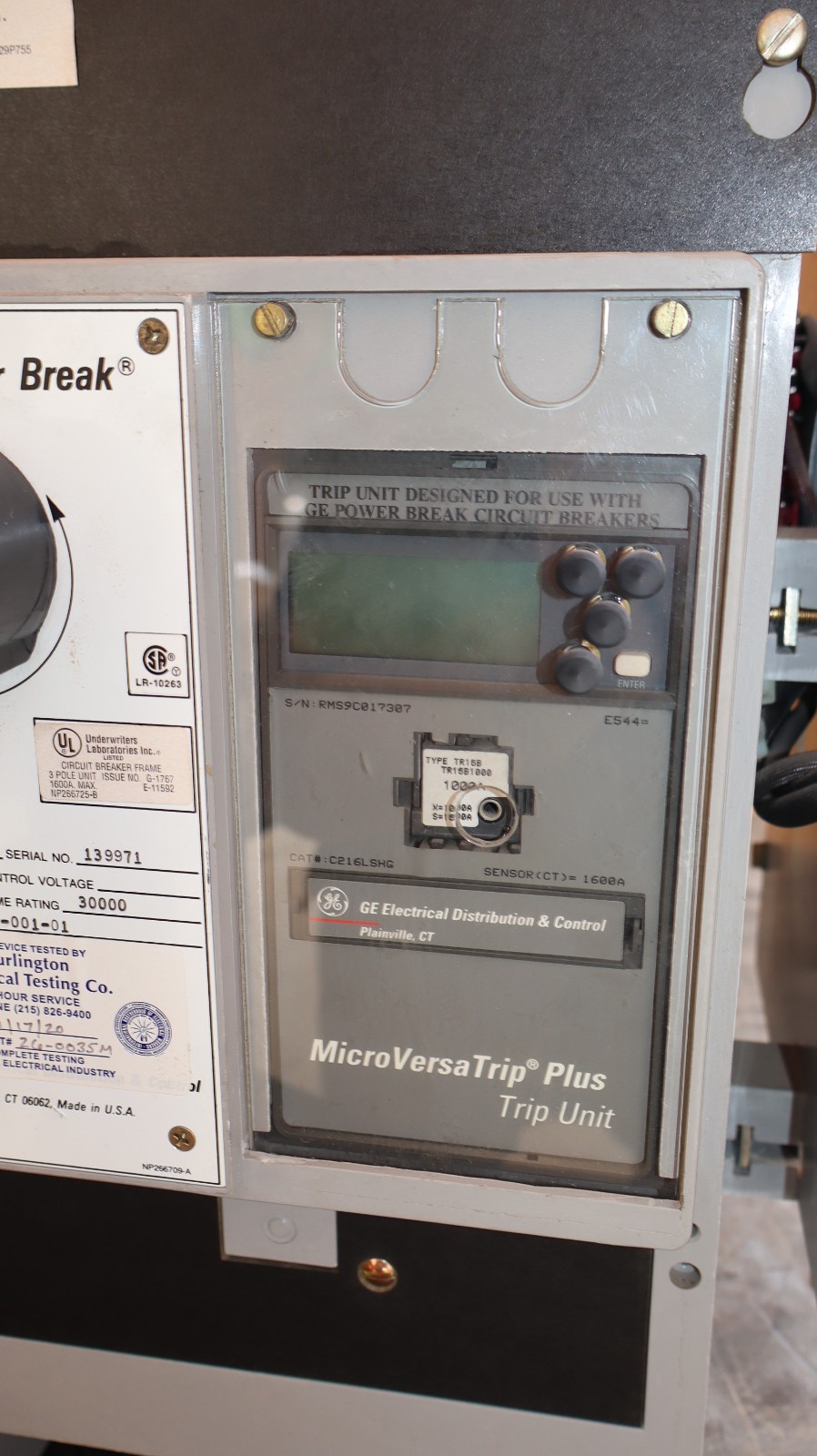 GE General Electric Breaker Power Break 1600A Amp TC1616TTHR TR16B1000 C216LSHG