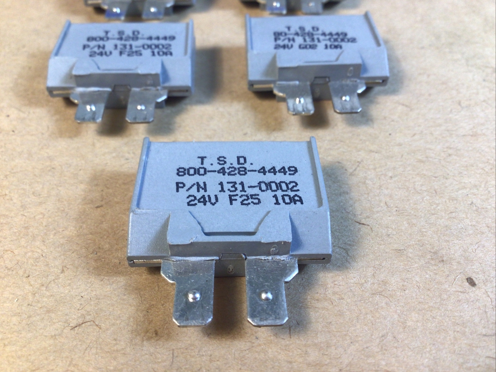 (5) 10 Amp 24V Manual Reset Blade Circuit Breaker With ATC Terminals 131-0002