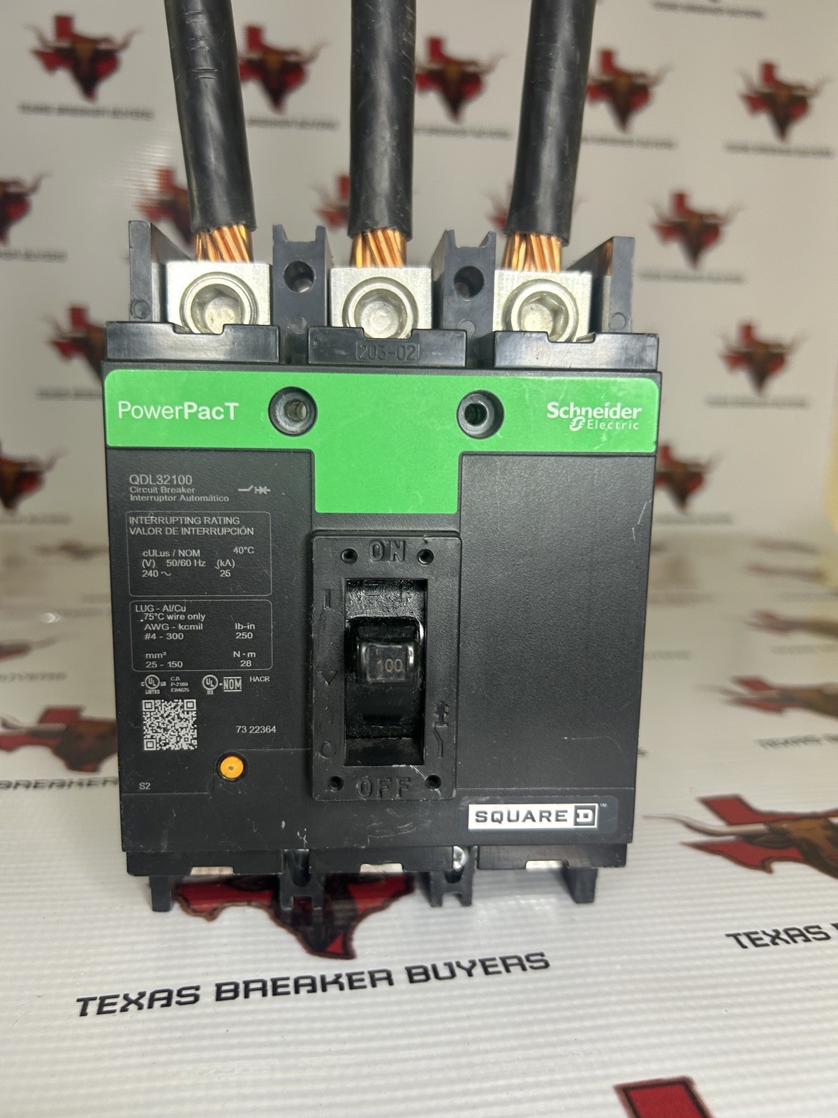 Square D QDL32100 100A 3 Pole PowerPact Circuit Breaker