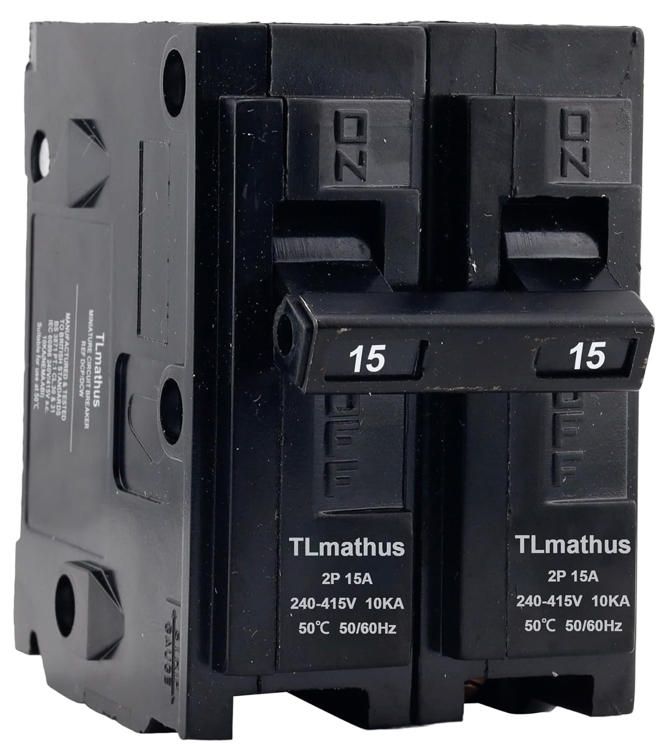 15 Amp 2 Pole Type QP Circuit Breaker Plug-In Mount Standard MCB Thermal Magneti