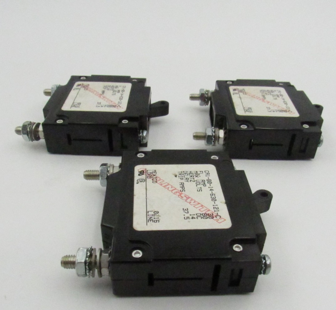 3 Carlingswitch CA1-B0-14-630-121-C Fl Amp 30 DC Delay 14 trip 37.5 Breaker