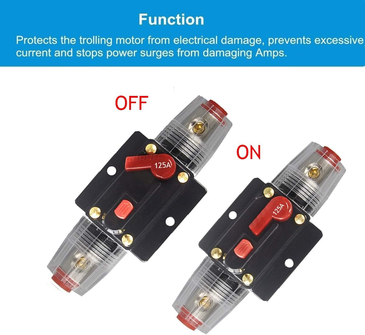 30A 40A 50A 60A 80A 100A 125A 150A Audio Circuit Breaker Auto Car Stereo Inline