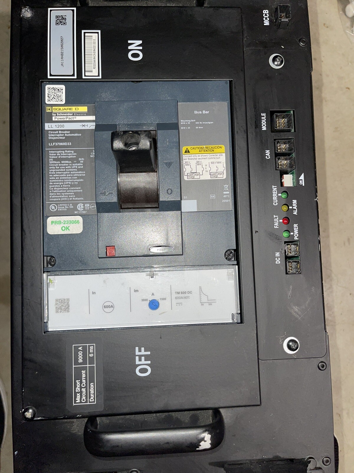 SQUARE D LLF37060D33 600V 600A Power Pact LL1200
