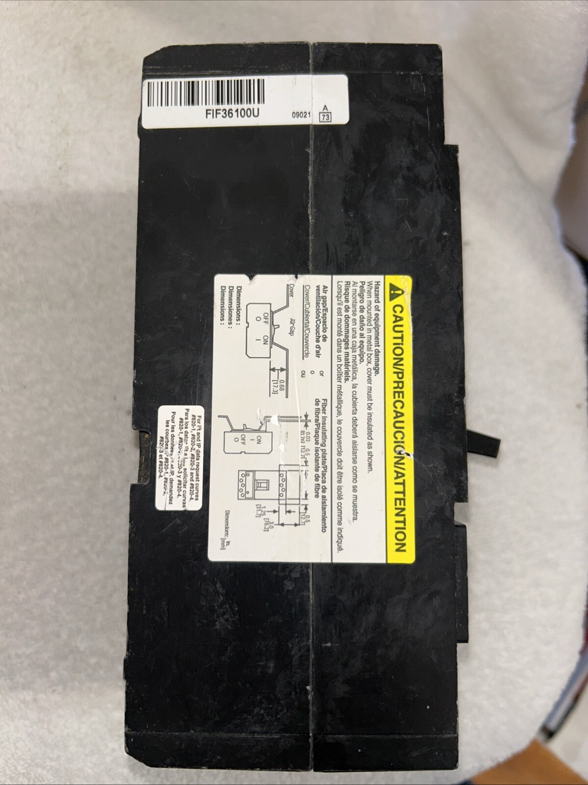 Square D FIL36100 100A I-Limiter FIL36100 480V 600V Breaker.