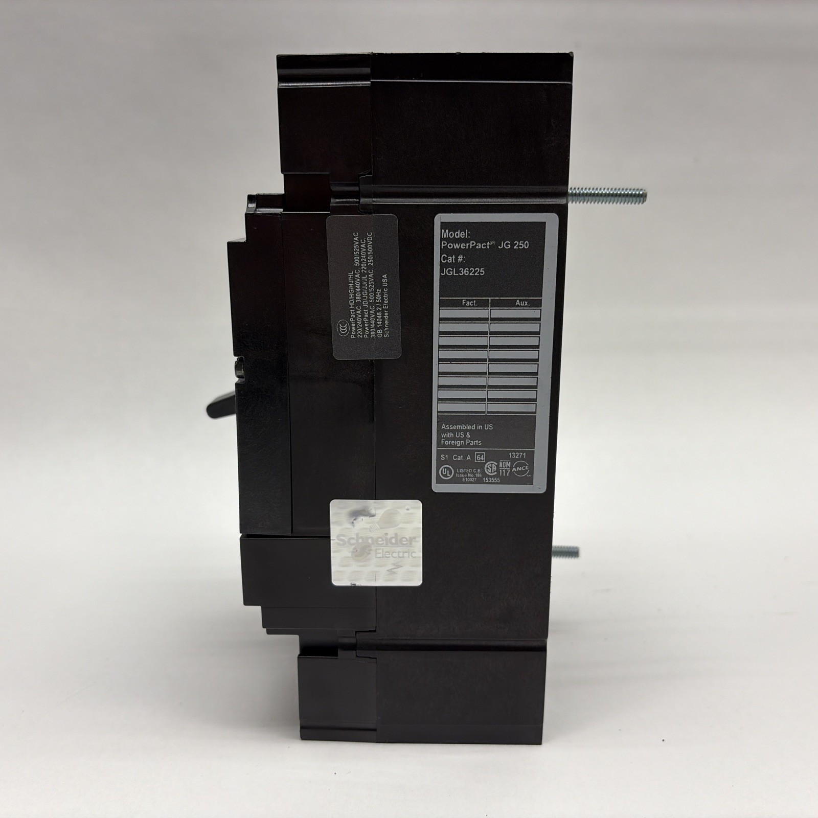 Square D Power Pact JG 250, JGL36225, Molded Case Circuit Breaker