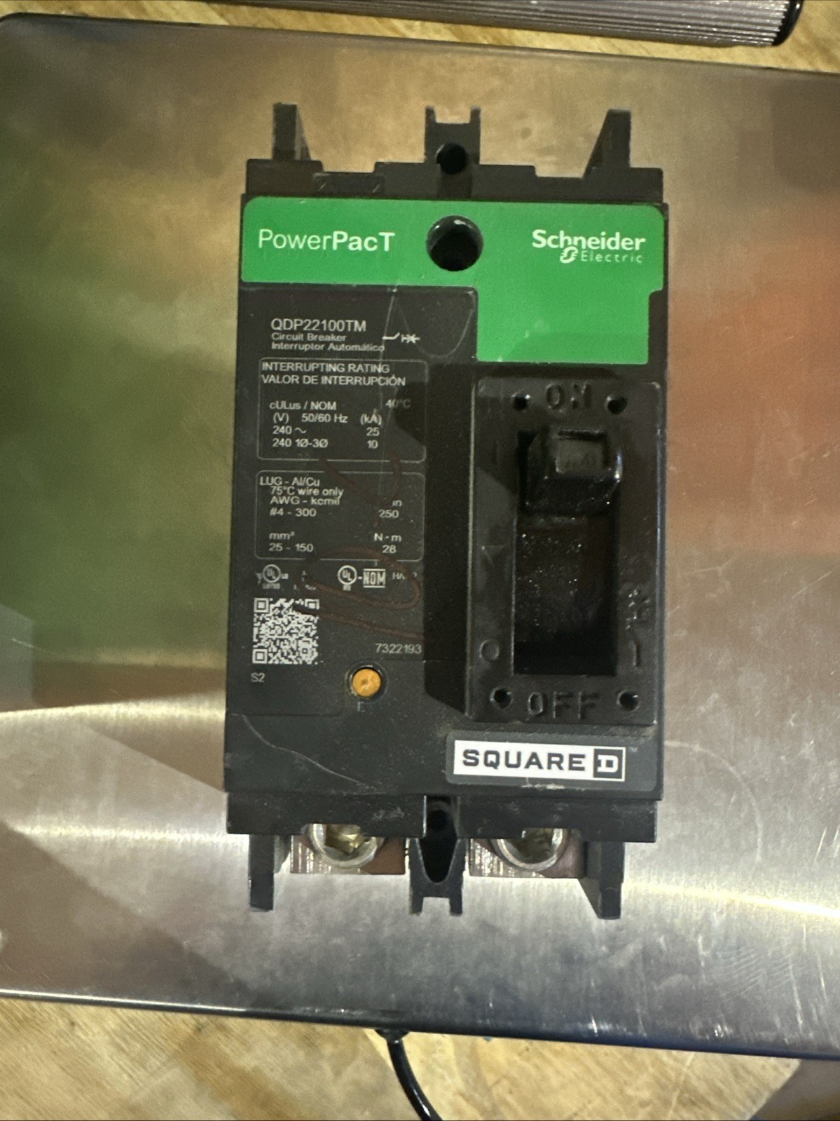Square D 2 Pole Circuit Breaker – 100Amp (QBP22100TM)