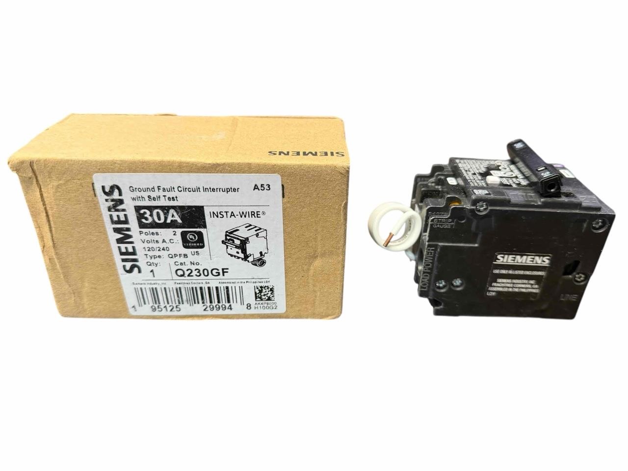 NEW Siemens Q230GF 30A 2 Pole GFCI Insta Wire Circuit Breaker