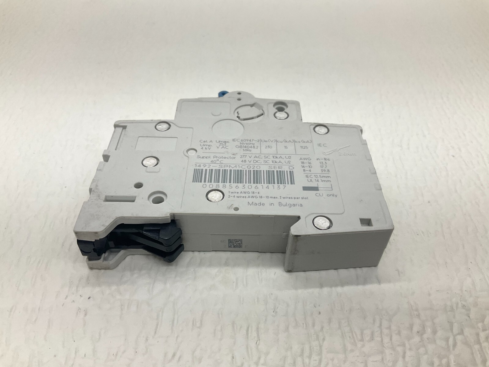 Allen Bradley 1492-SPM1C020 1 P 2 Amp Circuit Breaker Ser D 1492-SP C 2A (TSC)