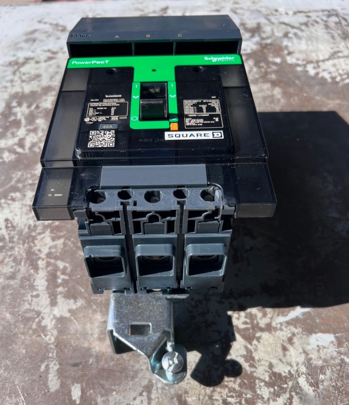 Square D PowerPact BJA36040 Circuit Breaker, 3 Pole, 40 Amp, 600V, Used, Tested