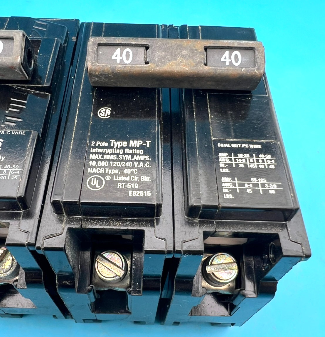 Siemens Q240 40 Amp 2 Pole Type QP Circuit Breaker ITE 240V 2P 40A Plug On HACR