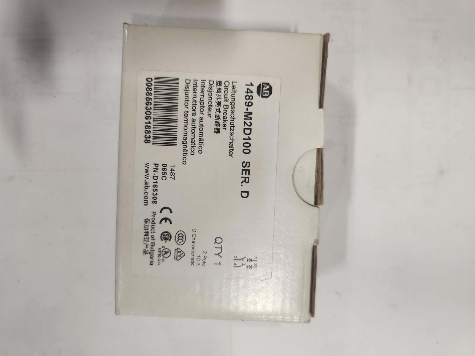 Allen Bradley circuit breaker PN# 1489-M2D100 SER. D