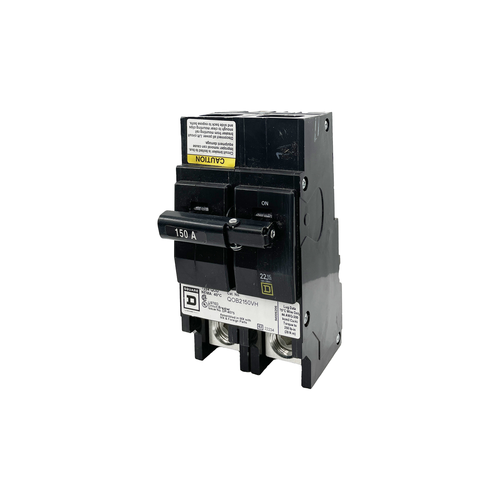 BRAND NEW IN BOX – QOB2150VH – SQUARE D – Mini Circuit Breaker 150A 2P, 240VA