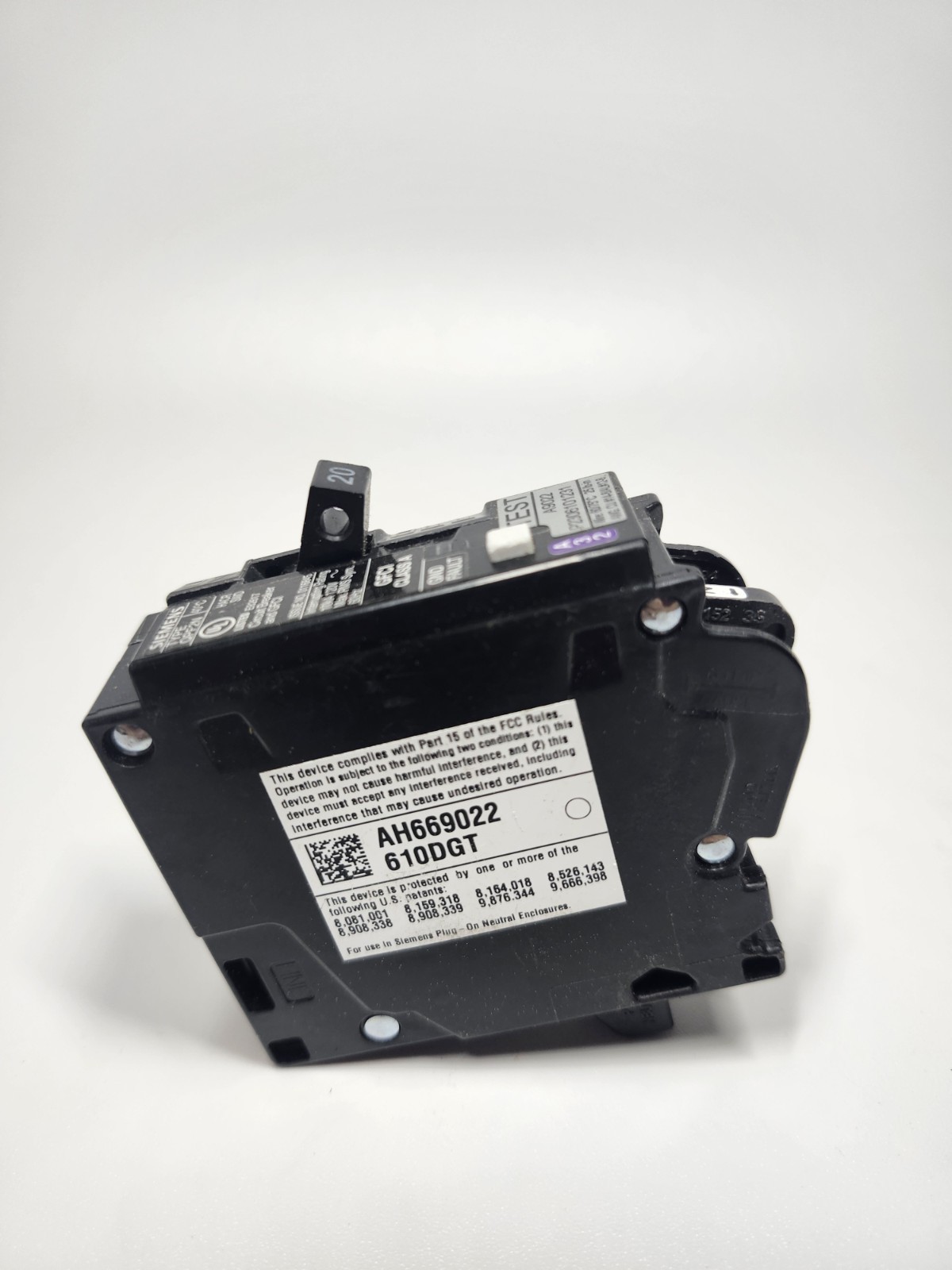 6 PCS Siemens QF120AN 20A Plug-In Circuit Breaker