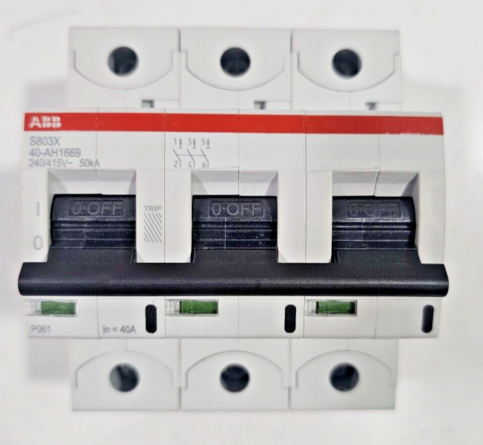 ABB S803X-40-AH1669 3-Pole High Performance Circuit Breaker 40A 50kA 240/415V
