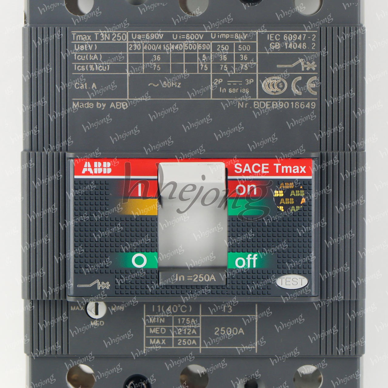 One ABB TMAX T3N250 TMD250/2500 FF 3P 250A 1SDA051247R1 Circuit Breaker New