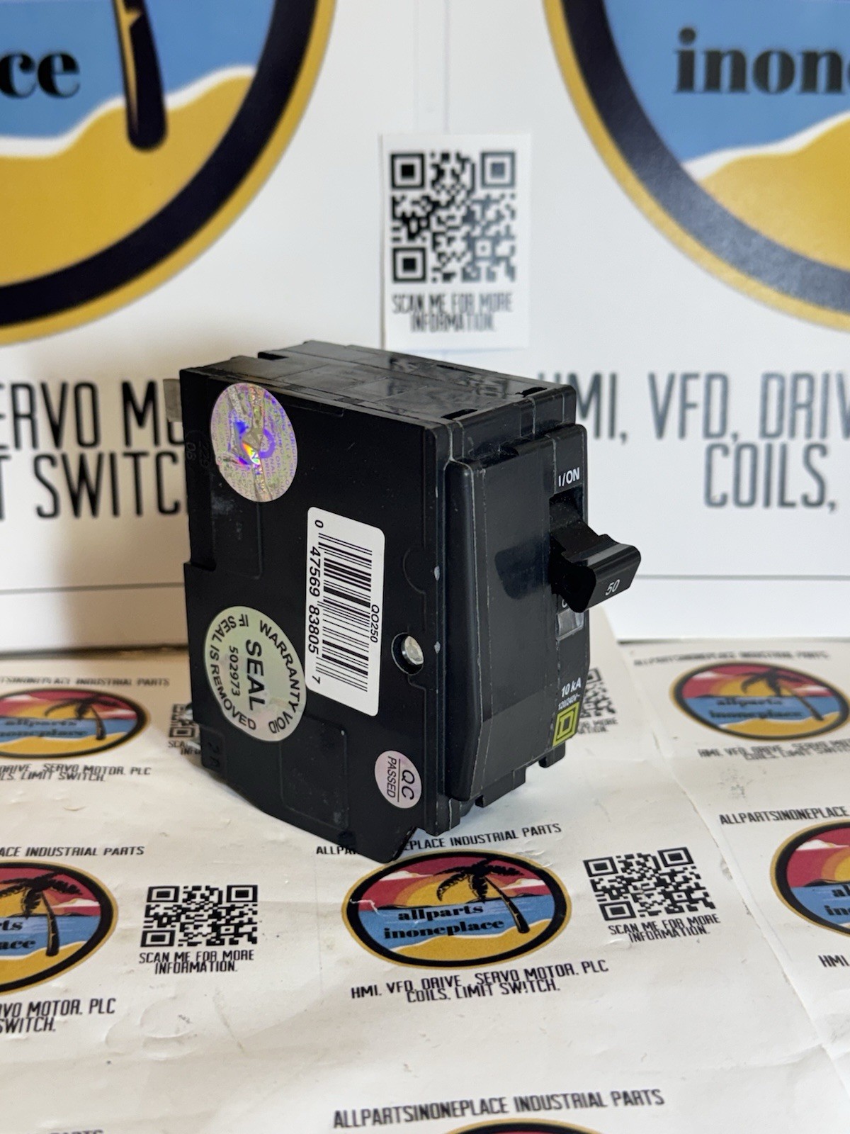 Square D 2-Pole Standard Trip Indoor Circuit Breaker 50A 120/240V, 1.48 W x 3.5