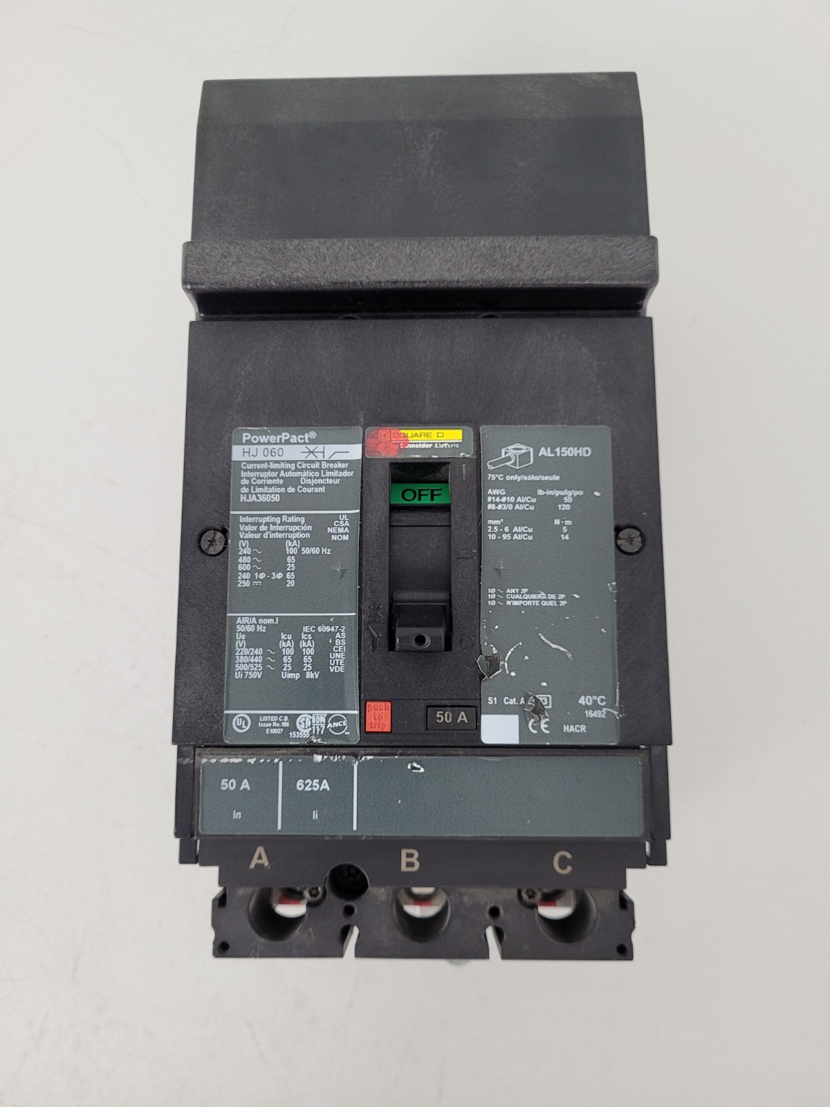 HJA36050 Square D 50 Amp Circuit Breaker 600V – Next Day Option
