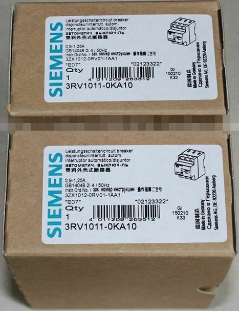 Siemens 3RV1011-0KA10 3RV10110KA10 0.9-1.25A Circuit Breaker -New Free Ship *UP