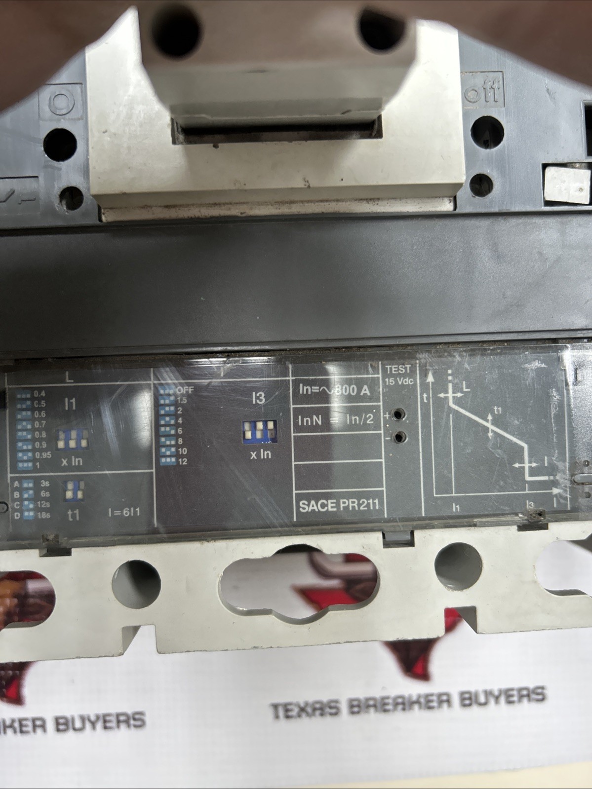 ABB S6N 800A 3 Pole Circuit Breaker SACE PR211 600V w/ Shunt Trip 110-127V & Aux