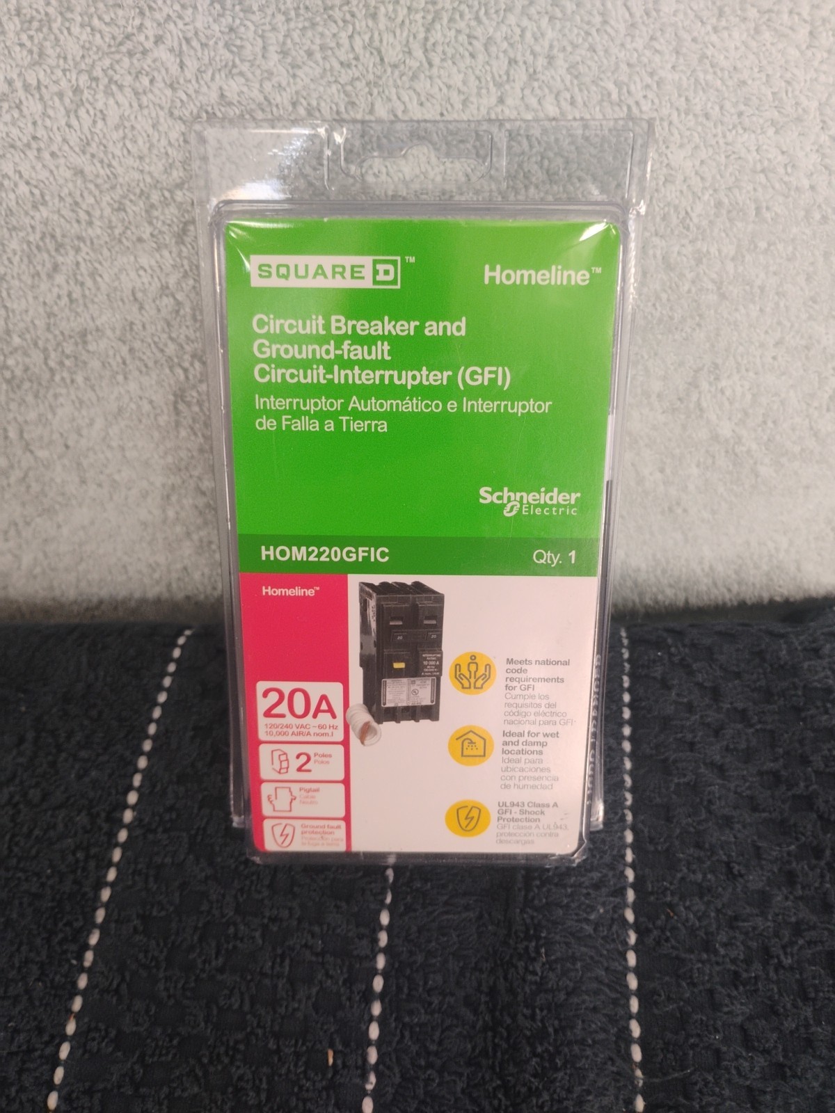 Square D HOM220GFIC 20A Circuit Breaker & GFIC J