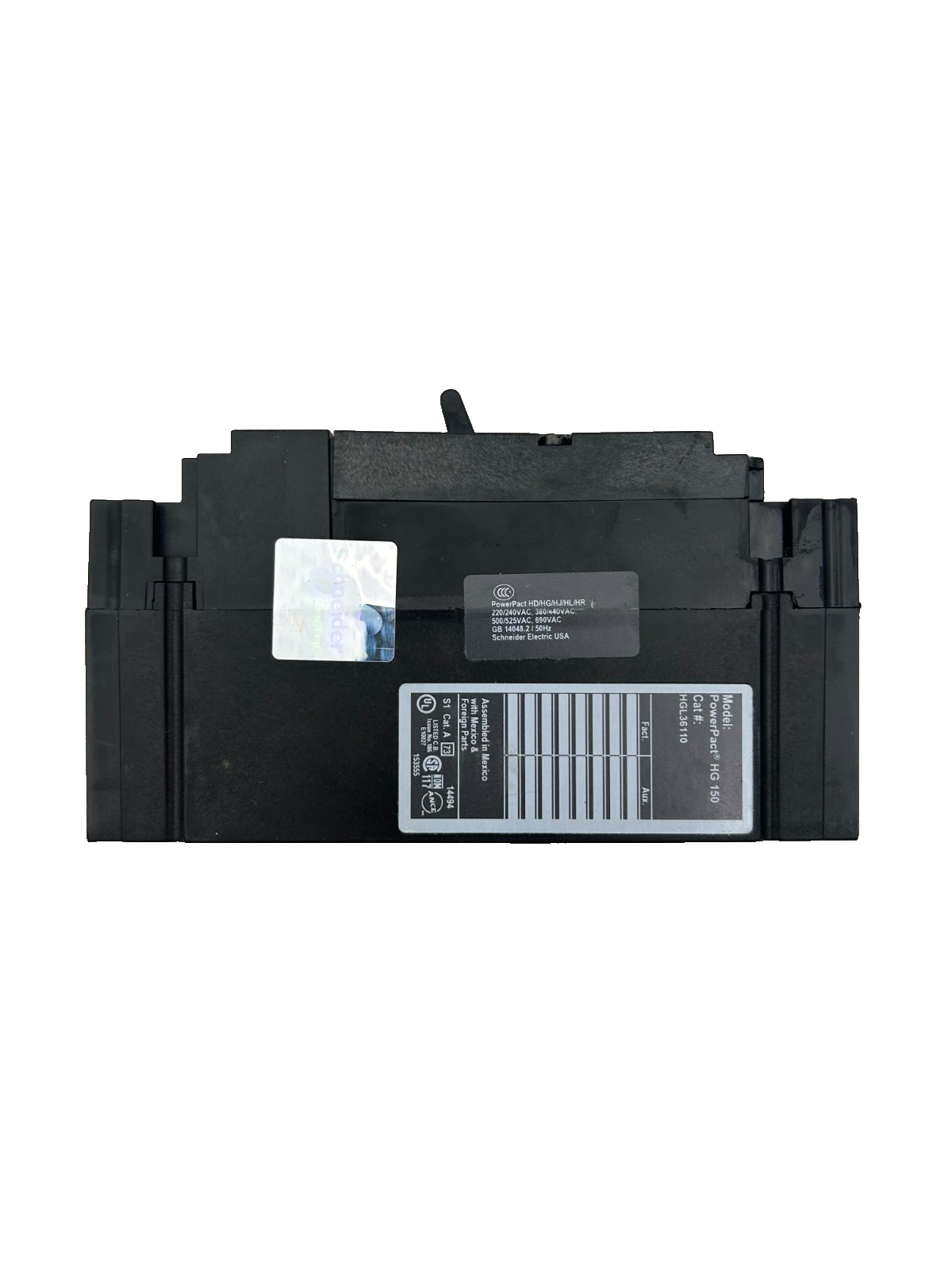 Square D HGL36110 PowerPact Circuit Breaker 110A 3-Pole 600VAC