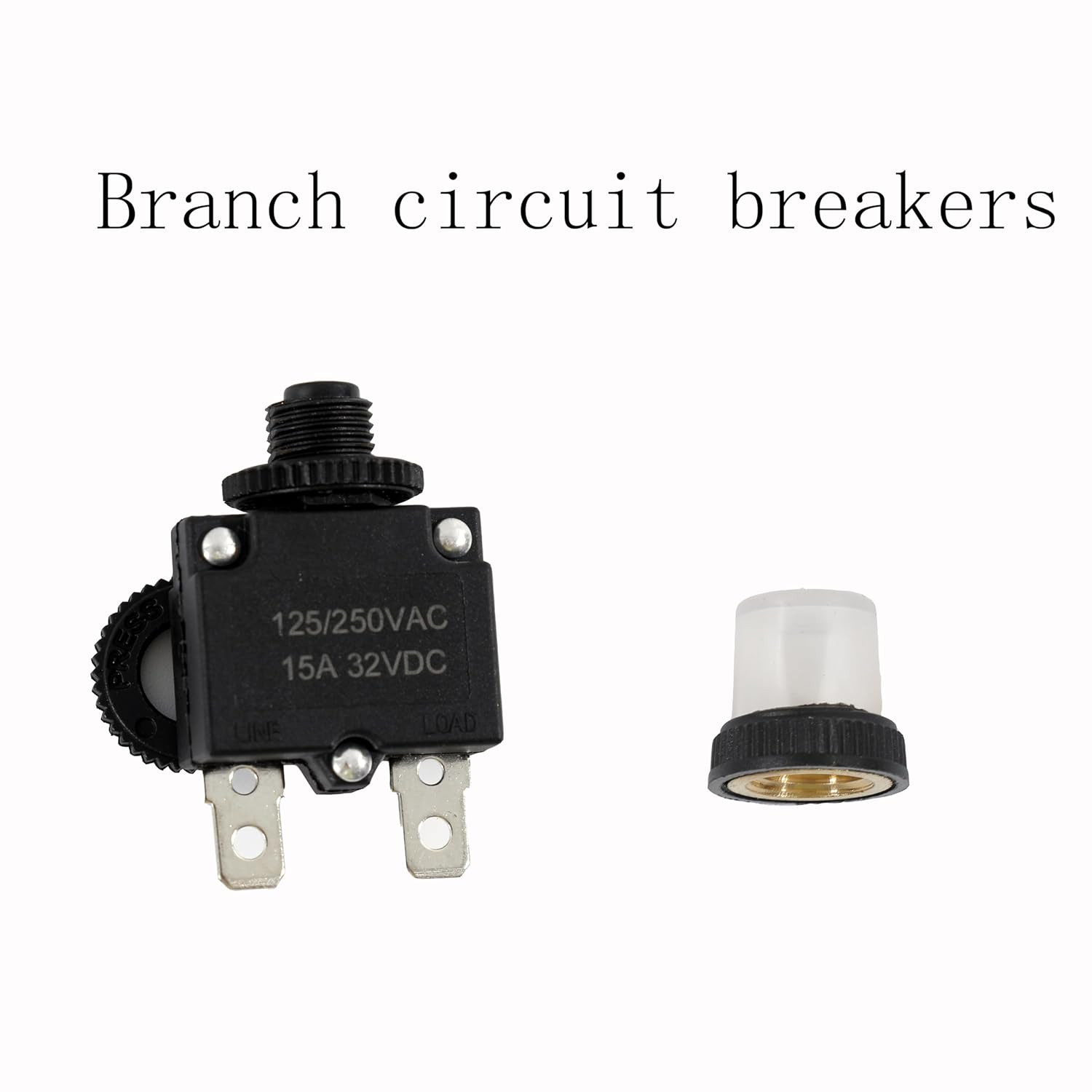 5pcs Push Button Reset 3 Amp Circuit Breakers with Manual Reset 32VDC,AC125-250V