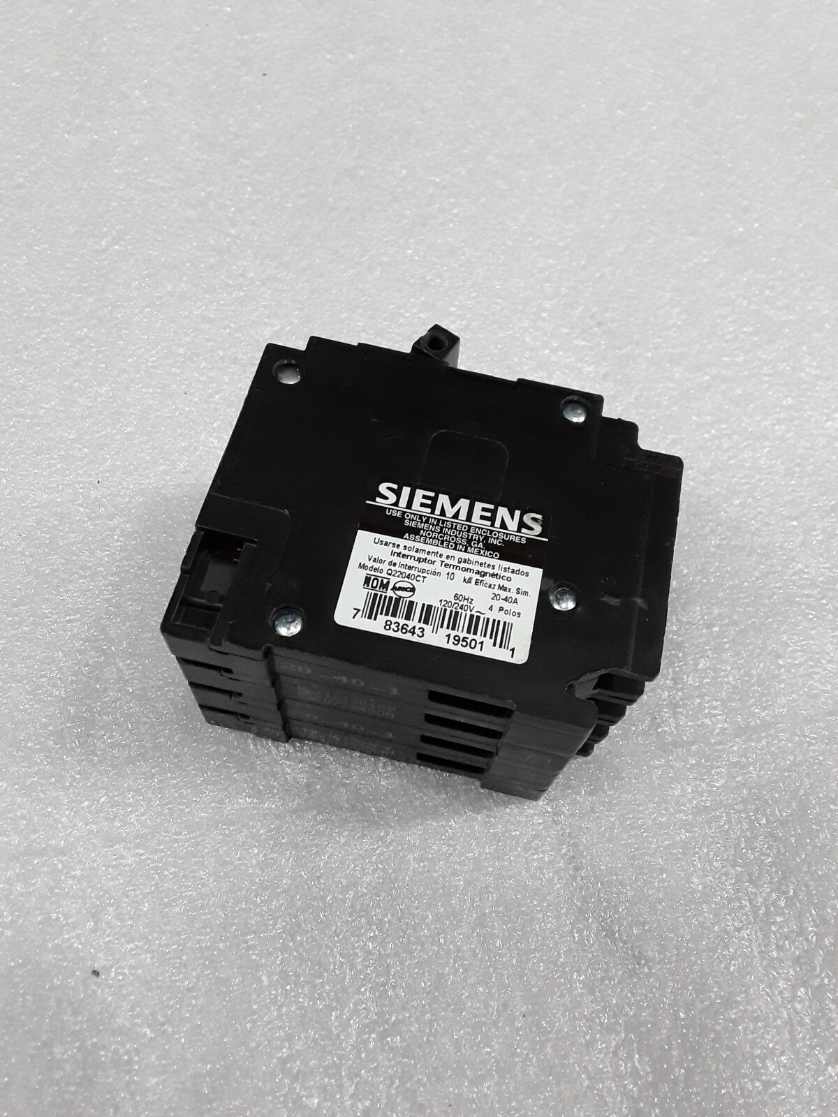 Q22040CT SIEMENS Q22040CT CIRCUIT BREAKER 40A Q CIRCUIT BREAKER 240V 40 AMP NEW