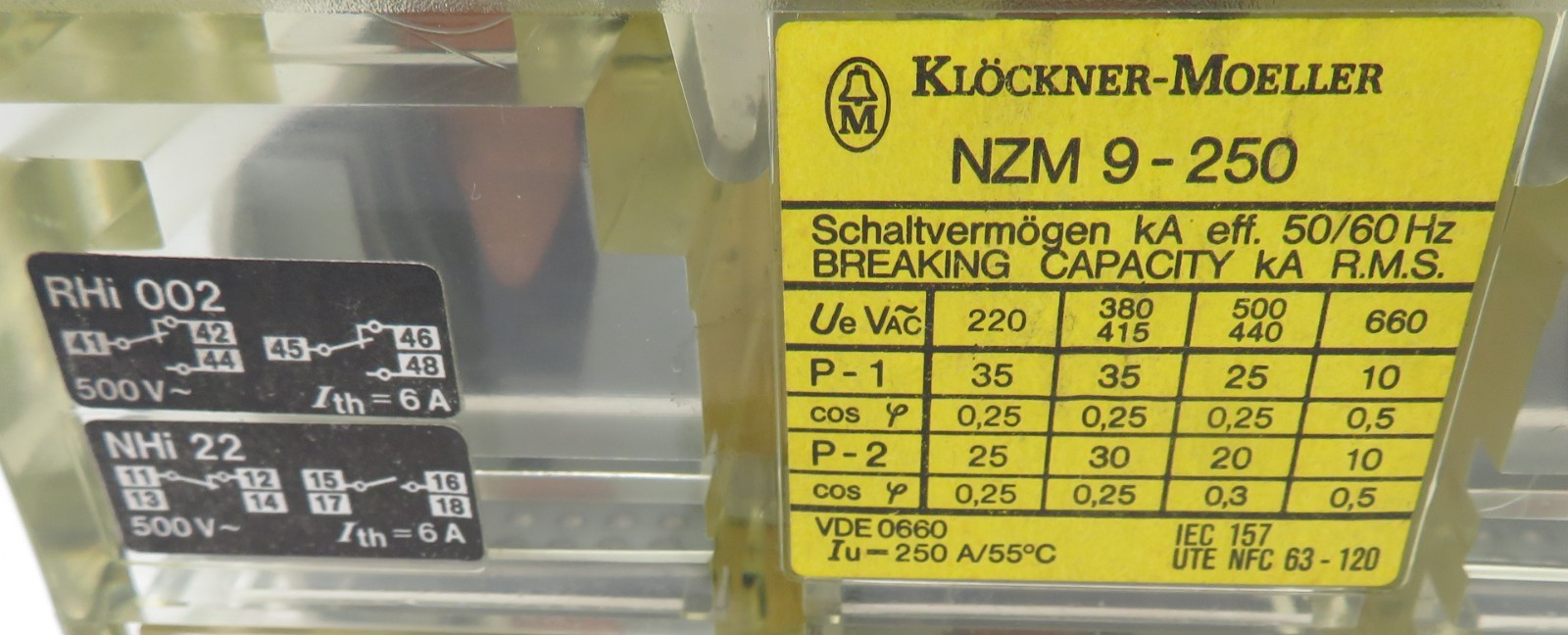 Moeller Circuit Breaker NZM9-250 Trigger ZM9-160 160A + Motor Drive MS9 380V