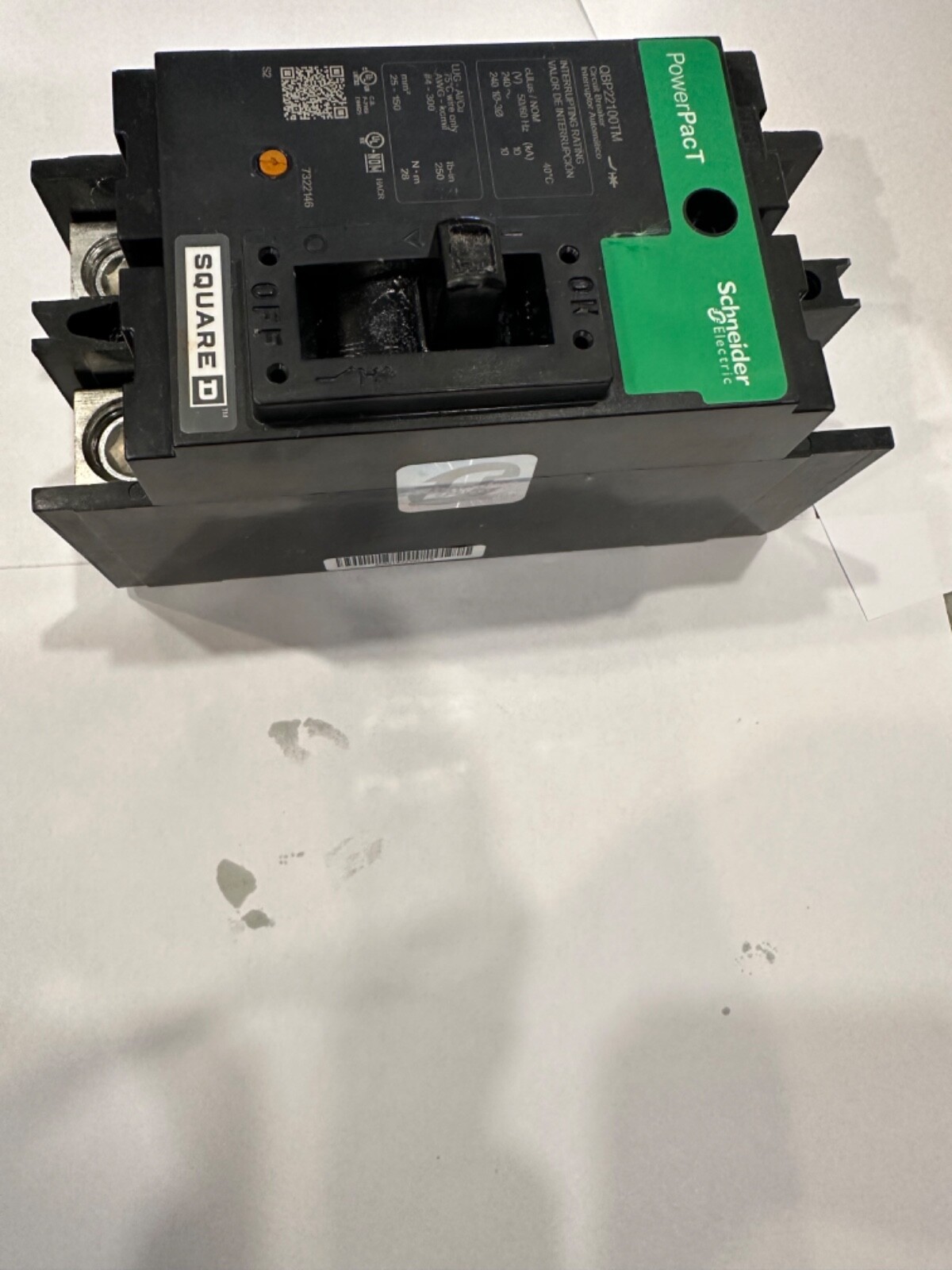 Breaker Schneider Electric -PowerPac T 100A (square D) QBP22100TM -Molded Case