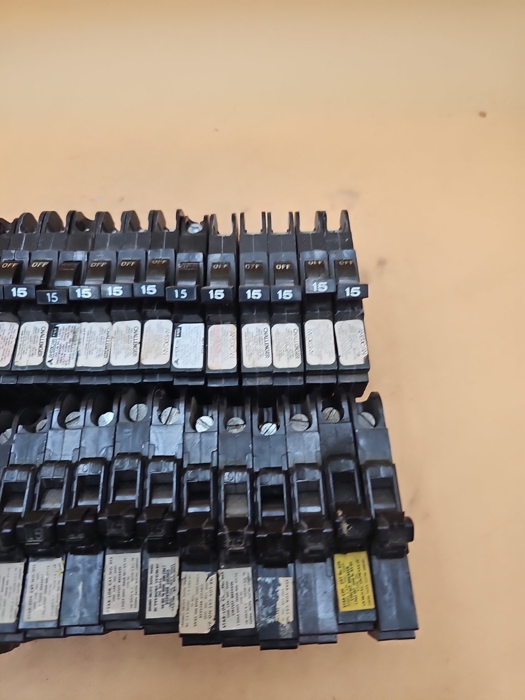 LOT OF 35 FPE American Challenger Stab-Lok Circuit Breakers. NC130, NC120, NC115