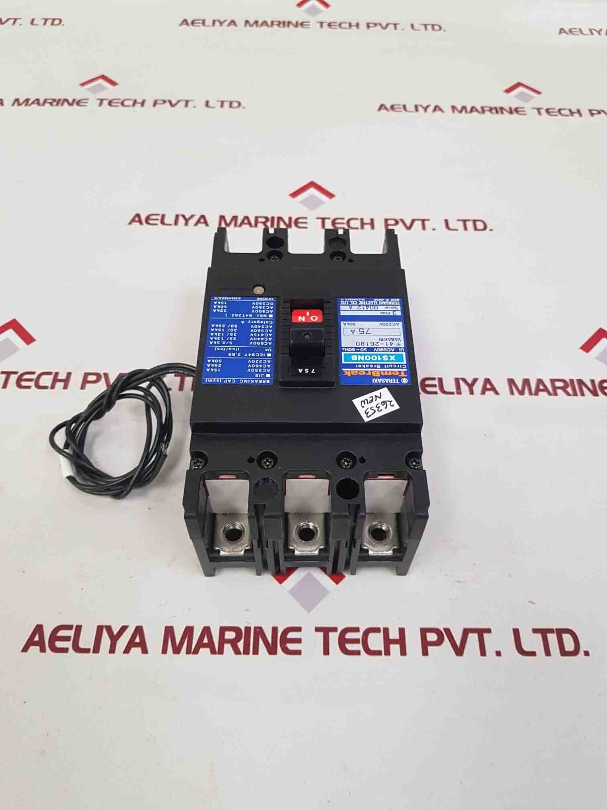 Terasaki XS100NB 3-Pole Circuit Breaker 75Amp 100-115v 50/60hz