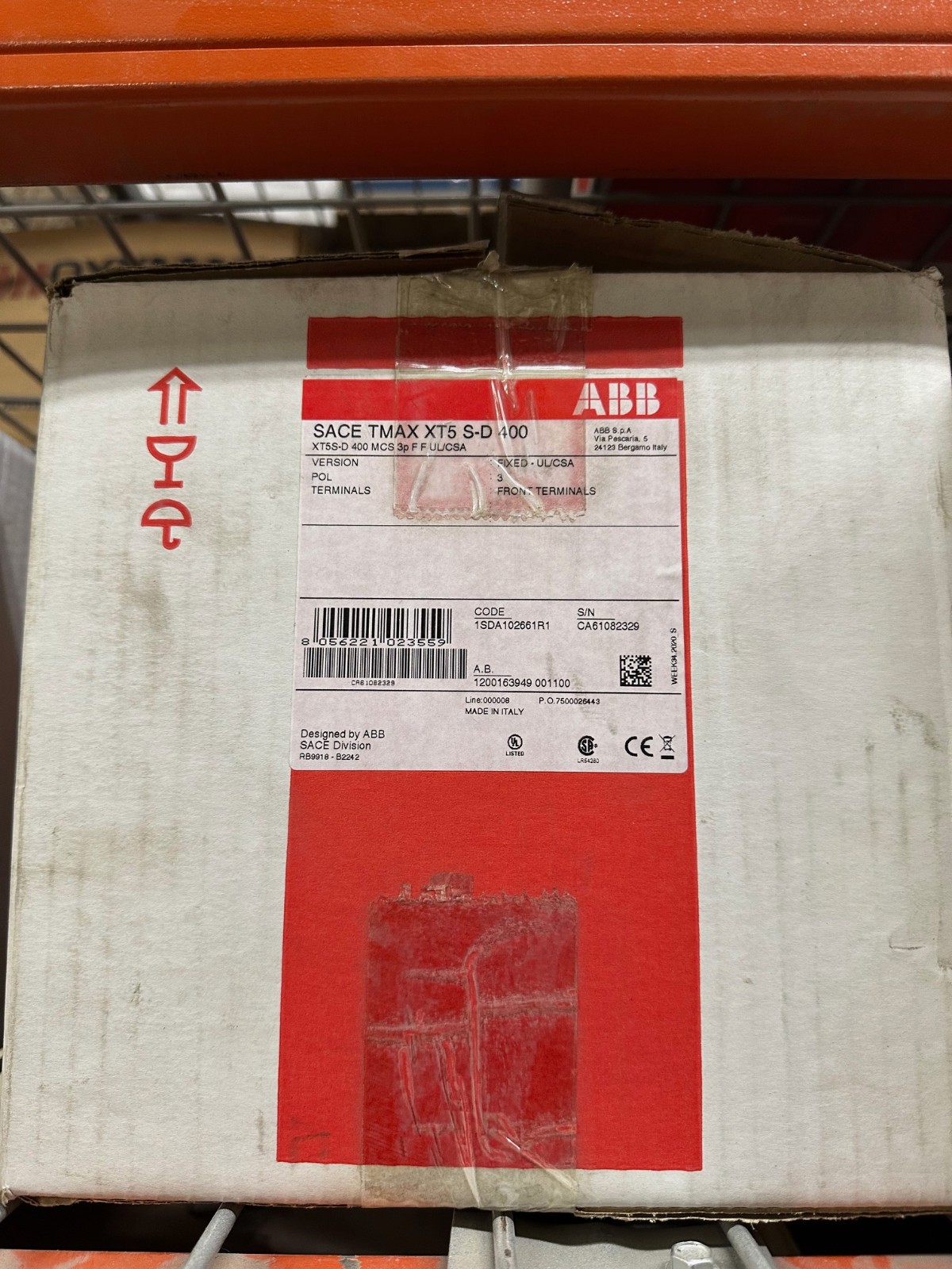 ABB SACE TMAX XT5 S-D 400 XT5SD 400 AMP TRIP 3 POLE CIRCUIT BREAKER 1SDA102661R1