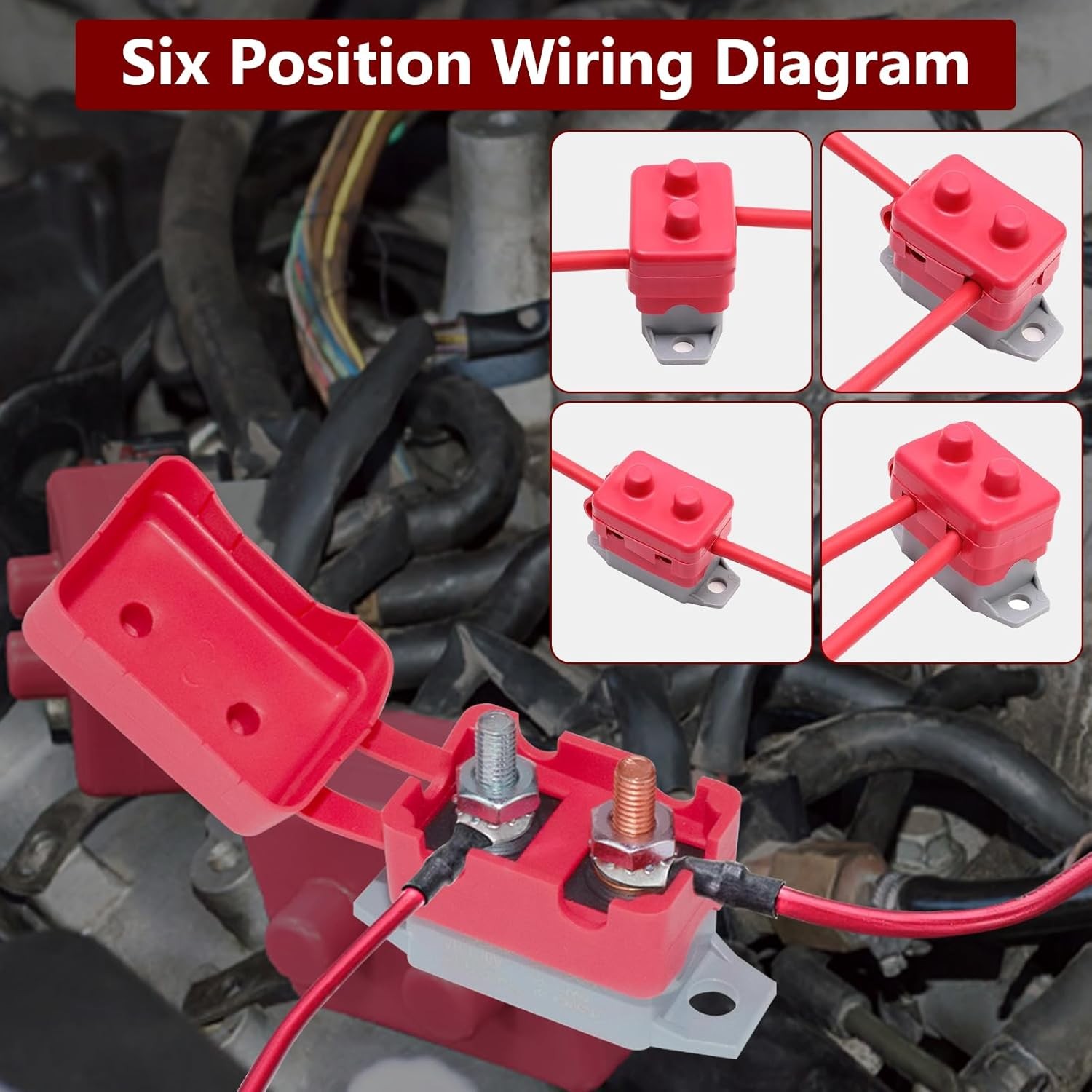 12V Auto Reset Circuit Breaker Stud Type with Cover 4PCS Marine Automotive