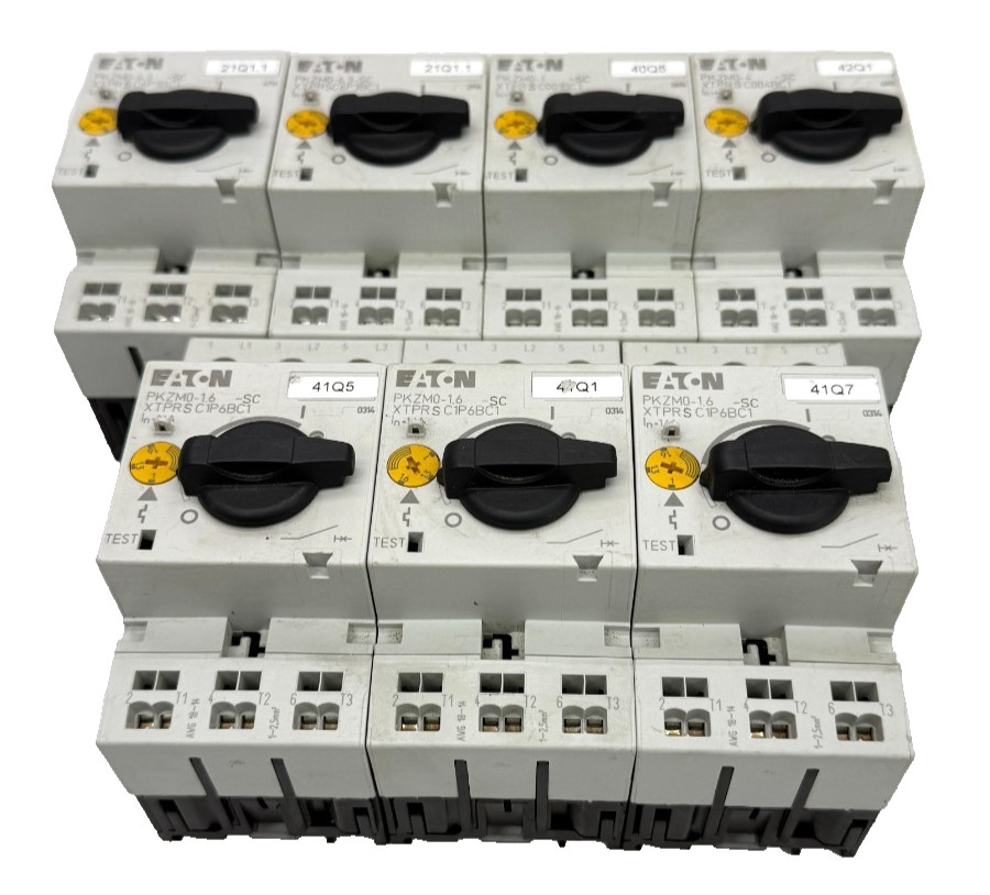 Lot of 7x EATON PKZM0-1,6-SC 1.6A Motor Protector Breaker 265350