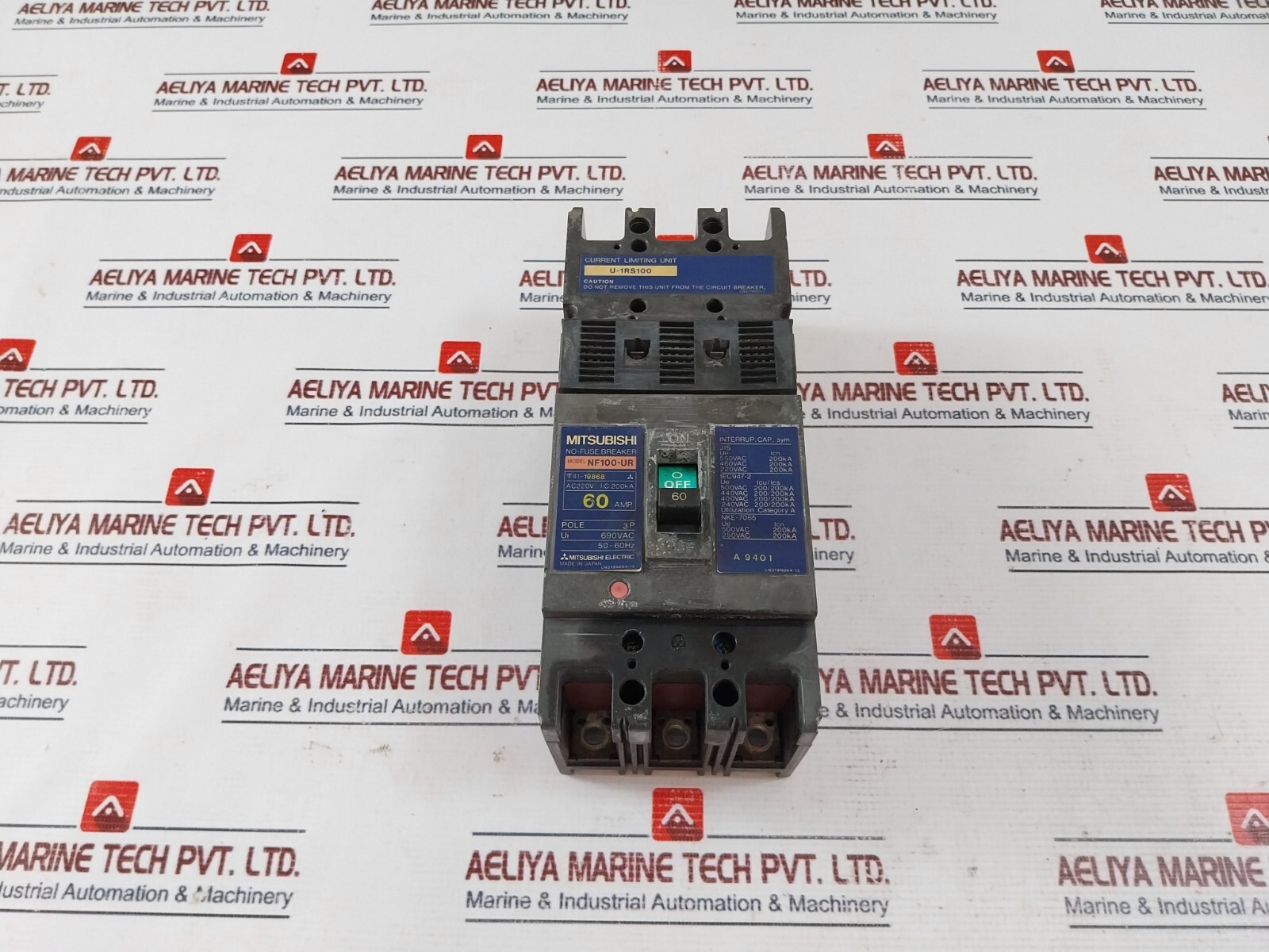 Mitsubishi NF100-UR No-Fuse Circuit Breaker 60AMP 690VAC