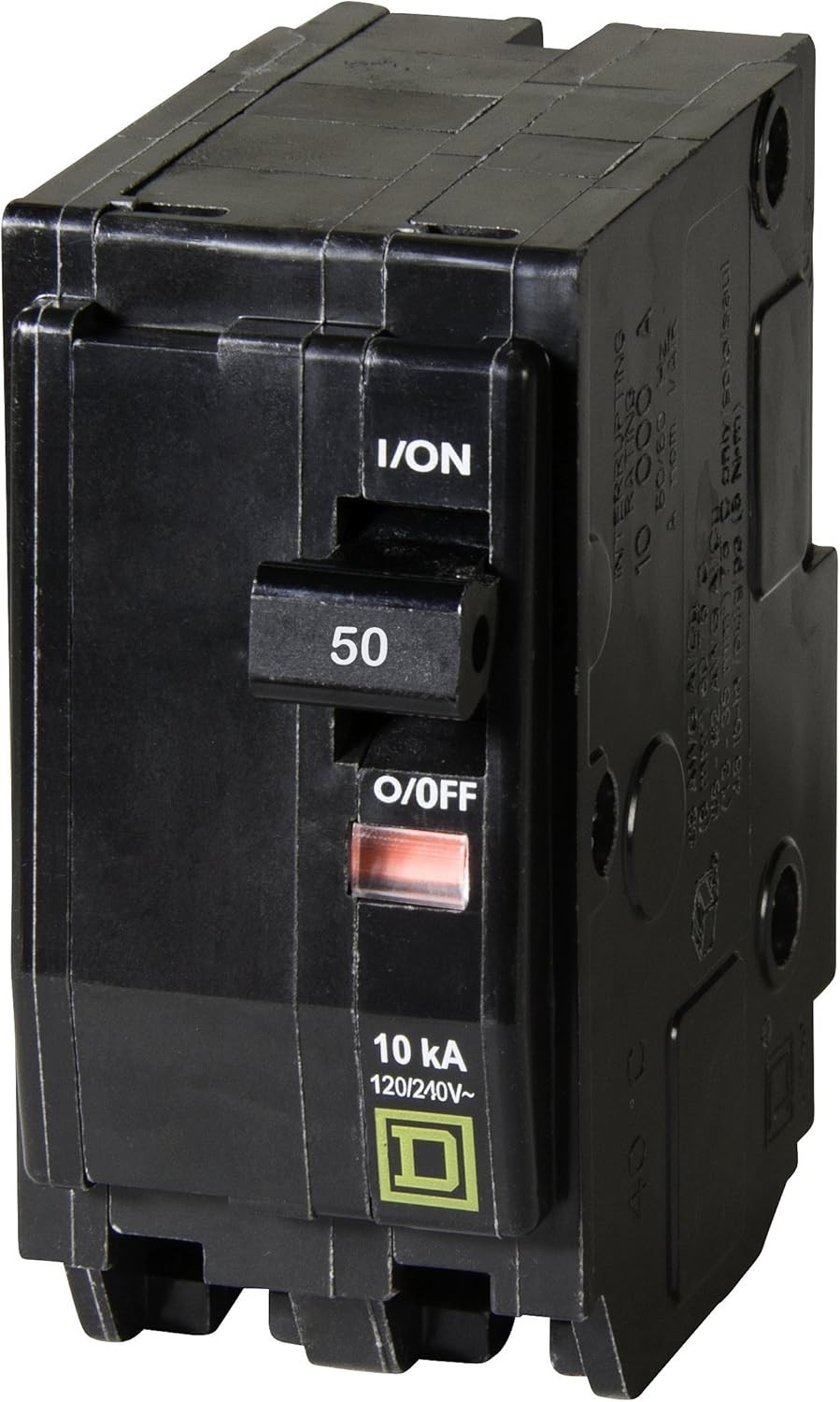 Square D by Qwik Open 50 Amp Mini Circuit Breaker, 2 Pole, 120/240V AC, 10kA …