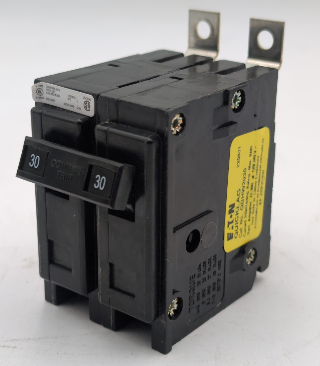 Eaton QBHW2030 Circuit Breaker 30A 2P 240V 1PH 30 Amp 240 Volt Bolt On USED