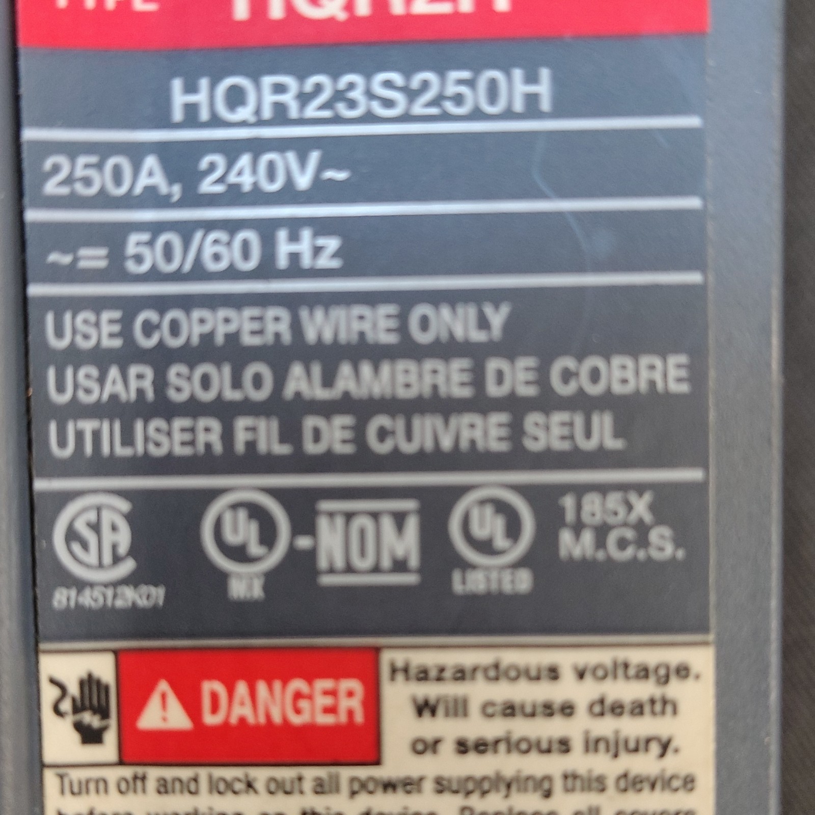 Siemens Main Breaker Lot HQR23S250H QR22B200 200A 250A 240V 2-Pole Industrial