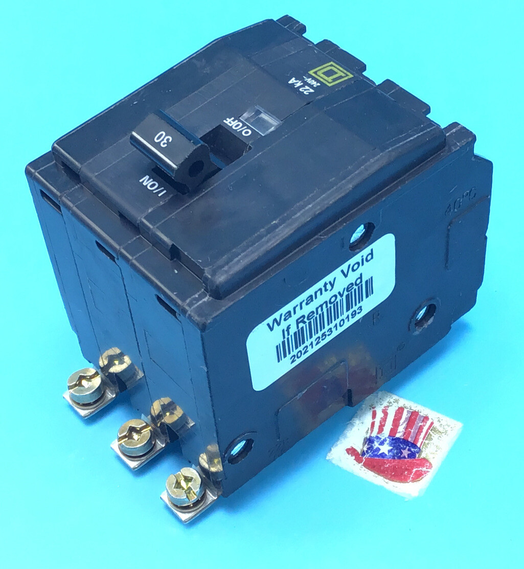 Circuit Breaker Square D QOB330VH 30 Amp 3 Pole 240V 22kA Bolt On