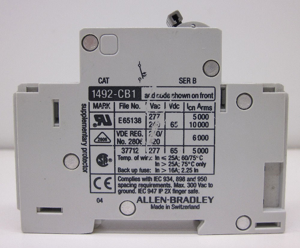 Allen-Bradley 1492-CB1G300 SER B Mini Circuit Breaker, 1-Pole, 30A