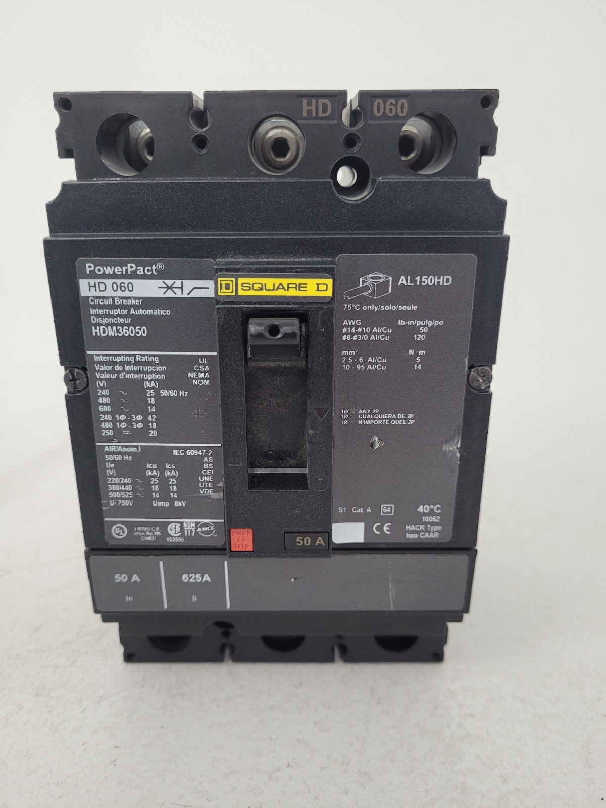 HDM36050 Square D 50 Amp Circuit Breaker – Next Day Option