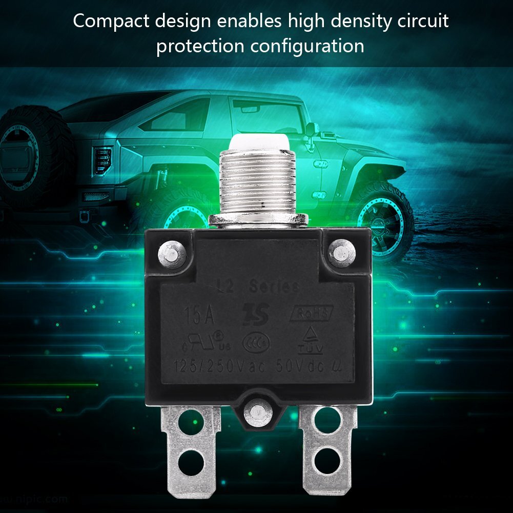 L2 Series Reset Thermal Switch 15A 125-250V AC Push Button Circuit Breaker